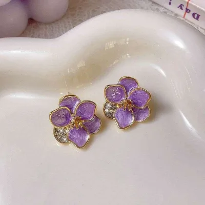 Luxury Rhinestone Flower Earrings